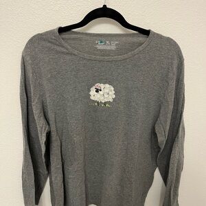 June & Daisy Gray Shirt with Sheep Design